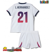 Camisa de Futebol Paris Saint-Germain Lucas Hernandez #21 Equipamento Secundário Infantil 2026-27 Manga Curta (+ Calças curtas)